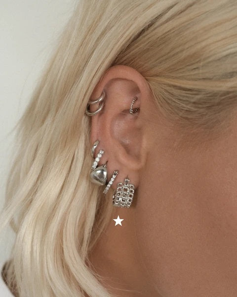 LUV AJ - Mini Margherita Chain Hoops in Silver Jewelry