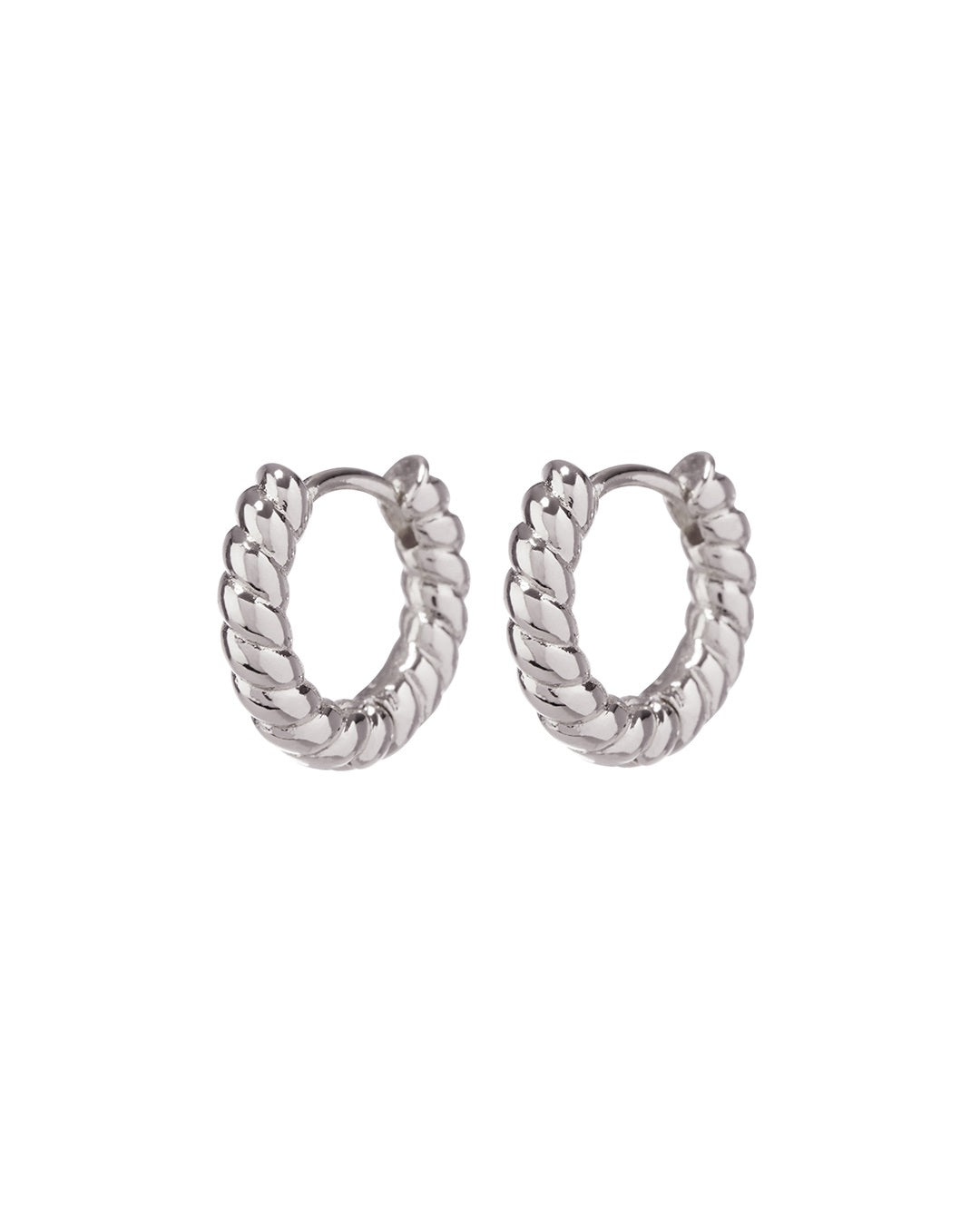 LUV AJ - Mini Rope Huggies (12mm) in Silver