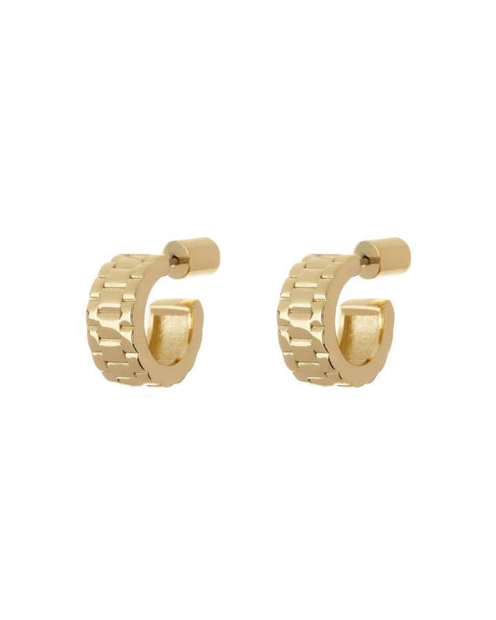 LUV AJ - Mini Timepiece Hoops in Gold