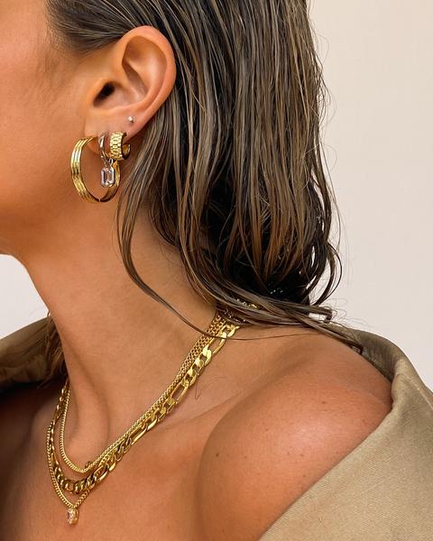 LUV AJ - Mini Timepiece Hoops in Gold
