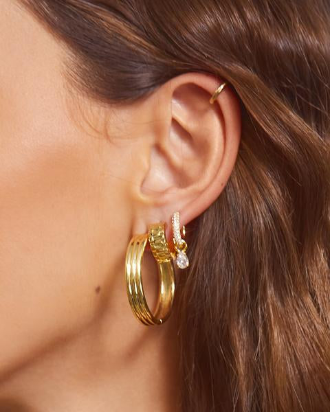 LUV AJ - Mini Timepiece Hoops in Gold