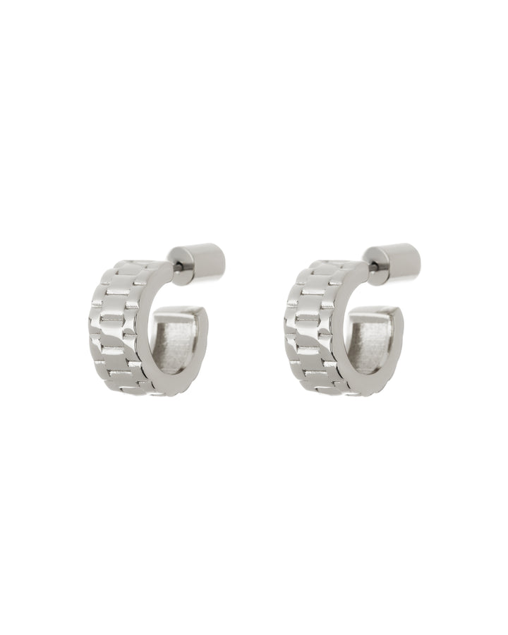 LUV AJ - Mini Timepiece Hoops in Silver
