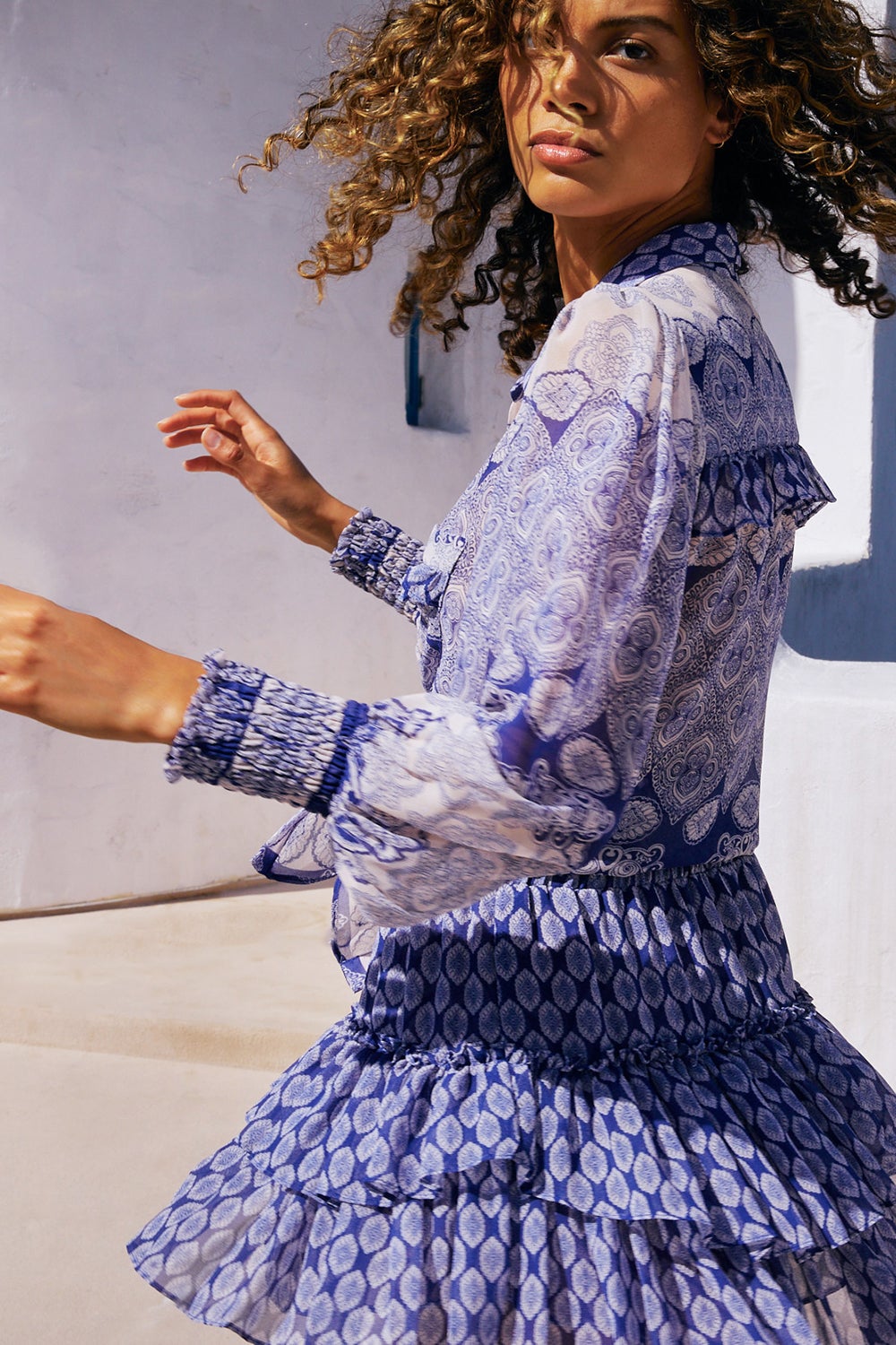 Misa - Nahla Skirt in Majorelle Lapis Tile Skirts