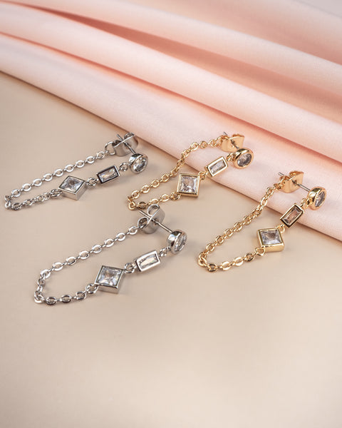LUV AJ - Mixte Chain Studs in Gold