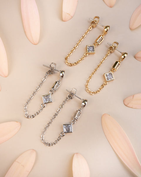 LUV AJ - Mixte Chain Studs in Gold