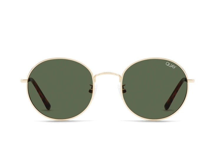 Quay Sunglasses - Mod Star in Gold/Green Lens