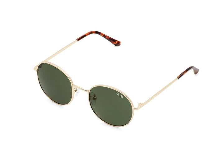 Quay Sunglasses - Mod Star in Gold/Green Lens