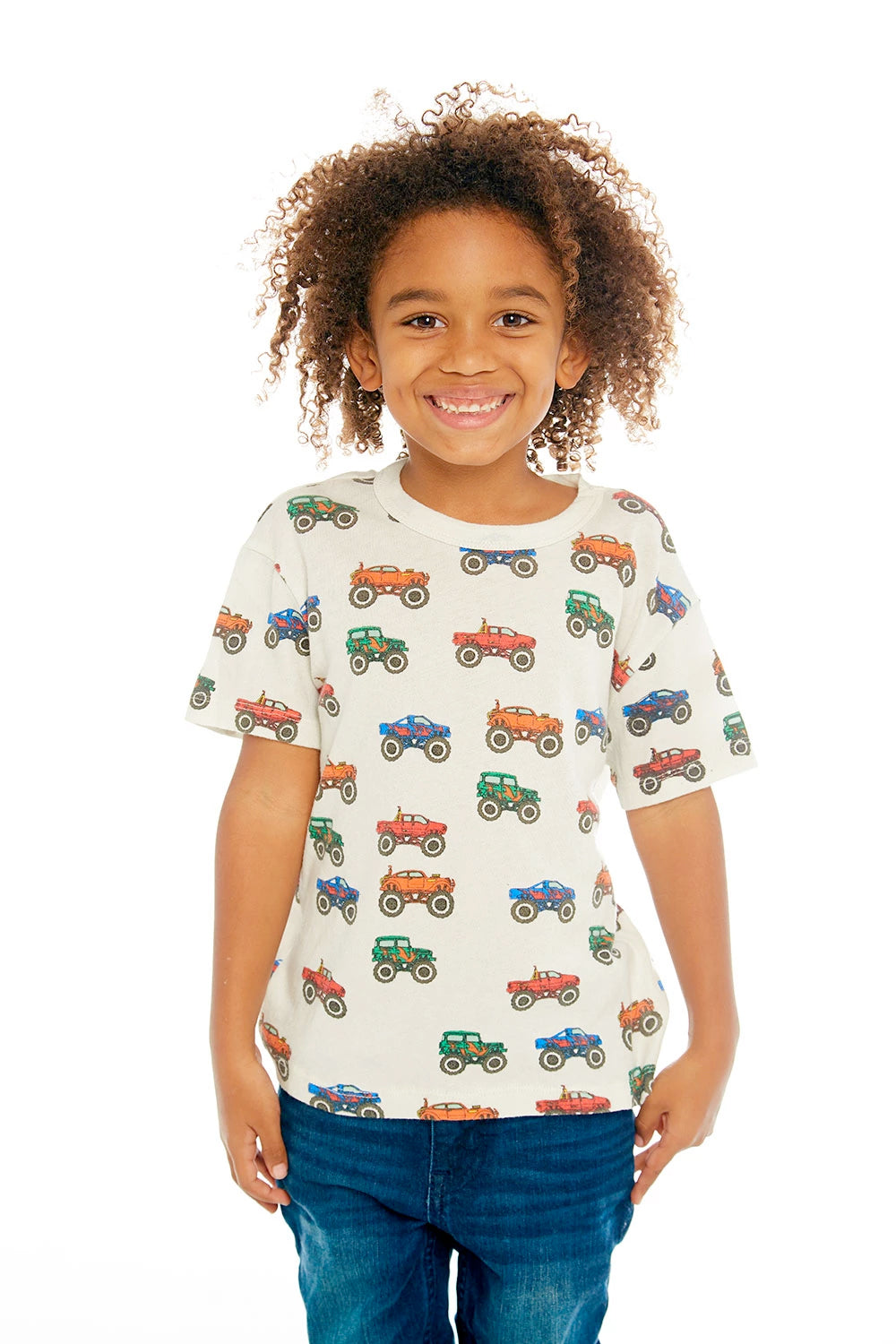 CHASER KIDS - Boys Gauzy Cotton Tee "Monster Truck Jam"
