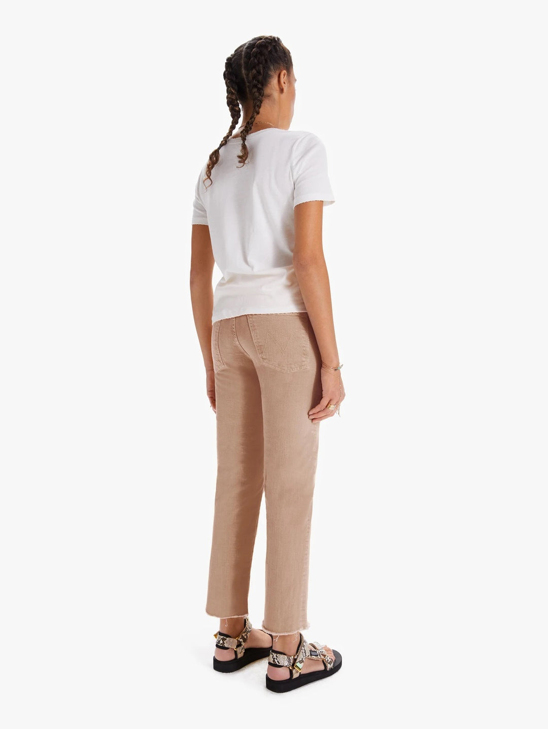 Mother Denim - The Scrapper Cuff Ankle Fray Jean in Brush Denim