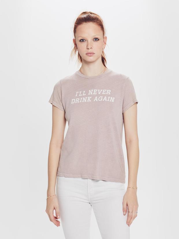 Mother Denim - The Sinful "I'll Never Drink Again" Tee in Mauve