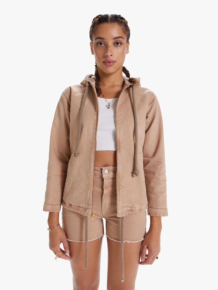 Mother - Double Draw Zip Hoodie Jacket in Brush Jacket