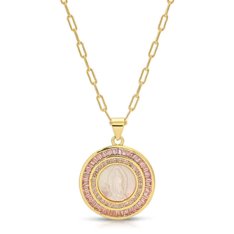 Joy Dravecky - Mother Mary Necklace in Pink