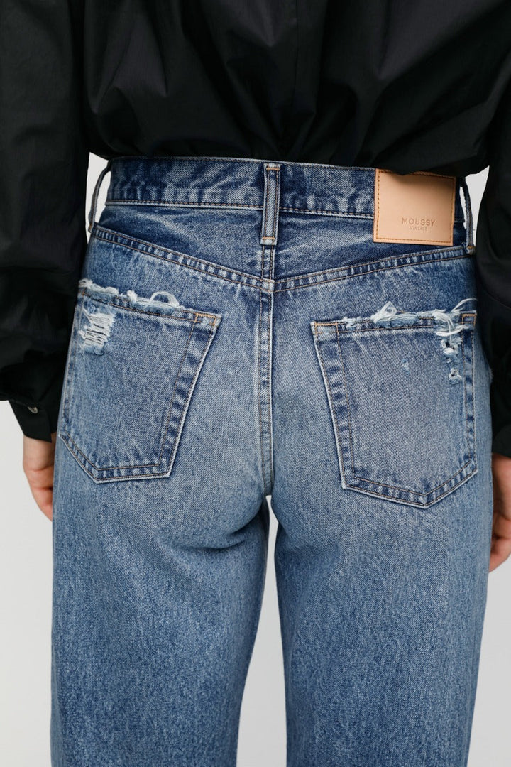 Moussy - MV Odessa Wide Straight in Dark Blue Denim