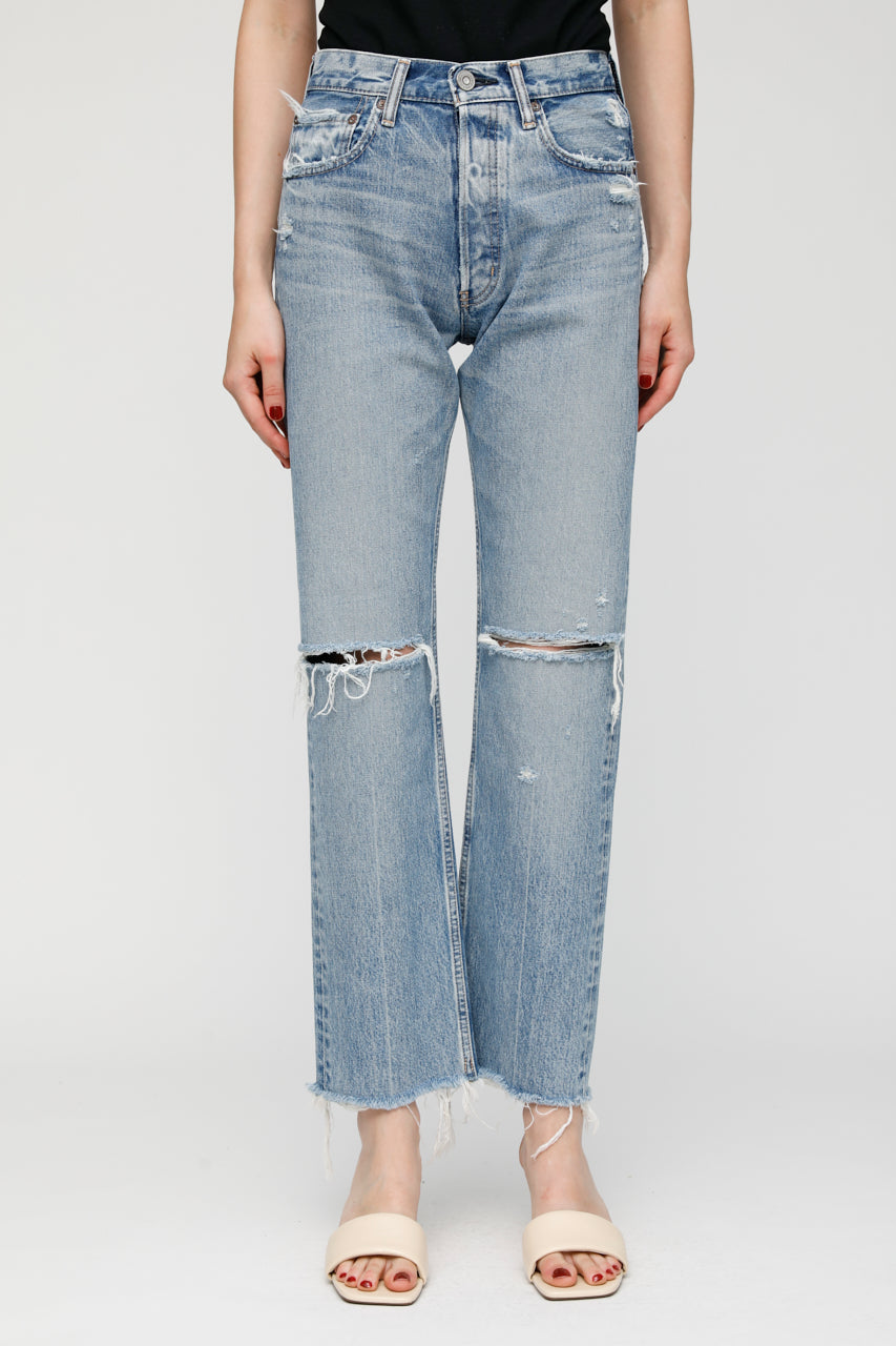 Moussy - MV Viola Wide Straight in Light Blue Denim