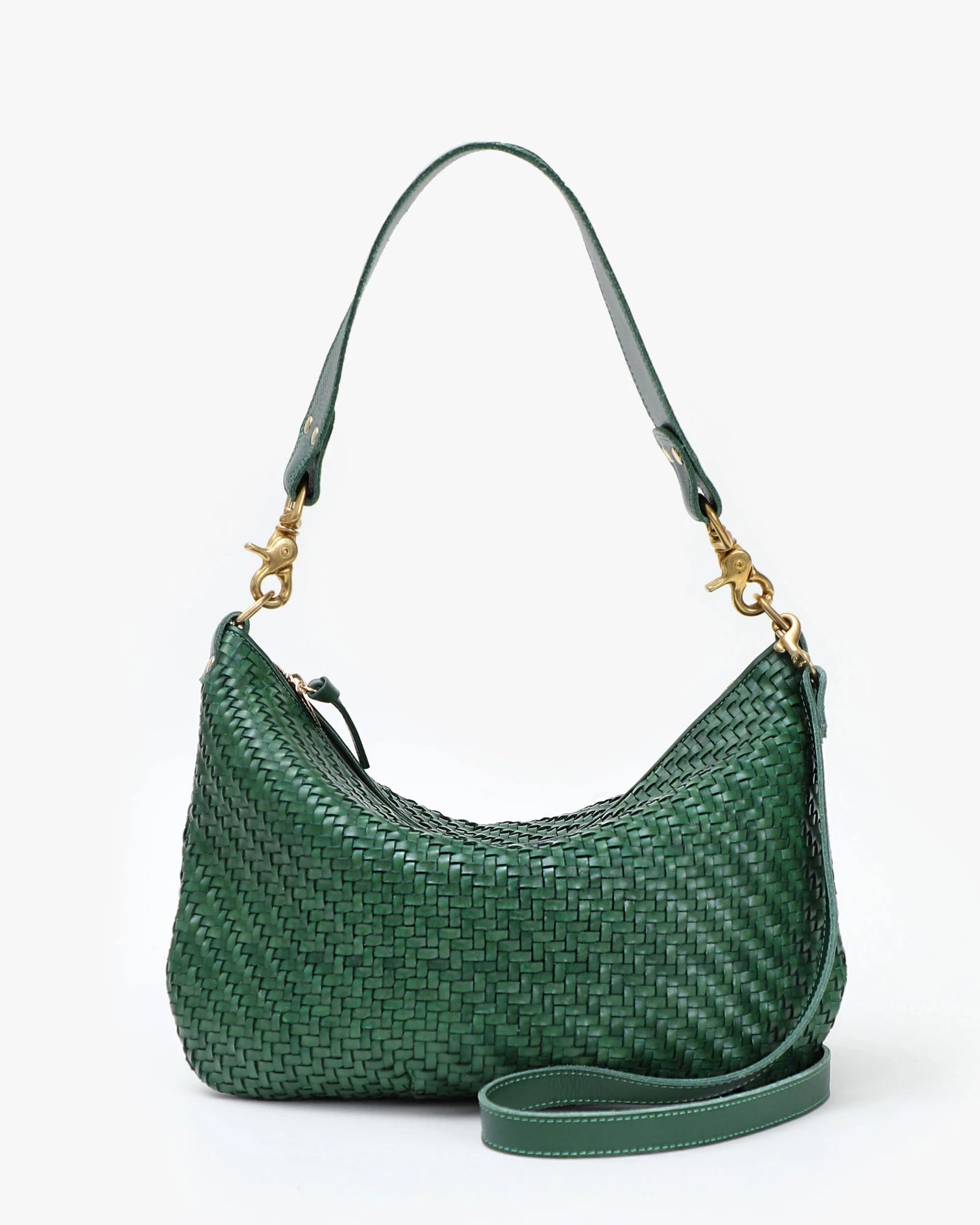 Midi Sac in Evergreen Woven Zig-Zag