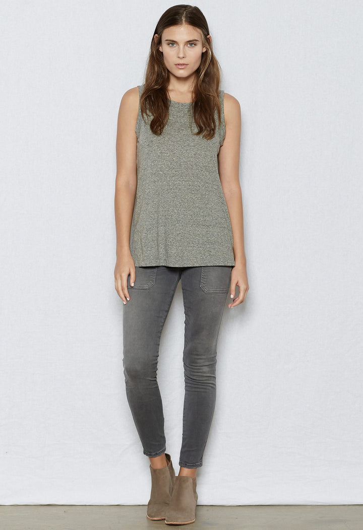 Current/Elliott CEL - The Muscle Tee 2301-0181 Heather Grey at Blond Genius - 2