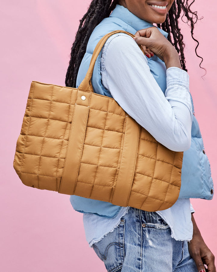 Clare V. - Tropezienne 8" in Mustard Quilted Puffer
