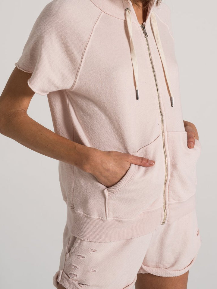 n:Philanthropy - Waldo Short Sleeve Zip in Petal