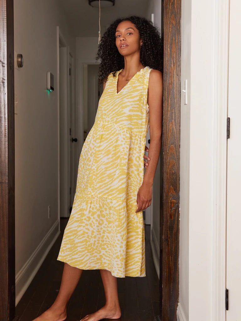 Nation LTD - Nadie Tiered Tank Midi Dress in Wild