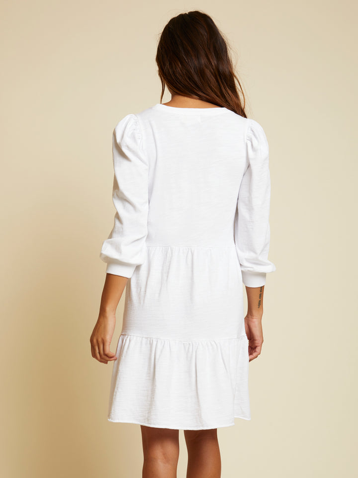 Nation LTD - Bettina Easy Peasant Dress in Optic White Dresses
