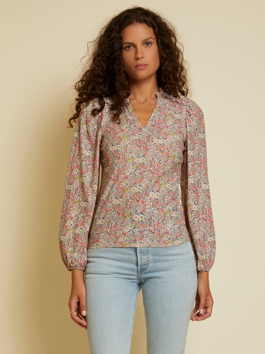 Nation LTD - Claudine Yoked Tee in Superbloom Tops