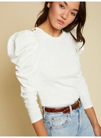 Nation LTD - Krista Feminine Party Tee in Off White Tops