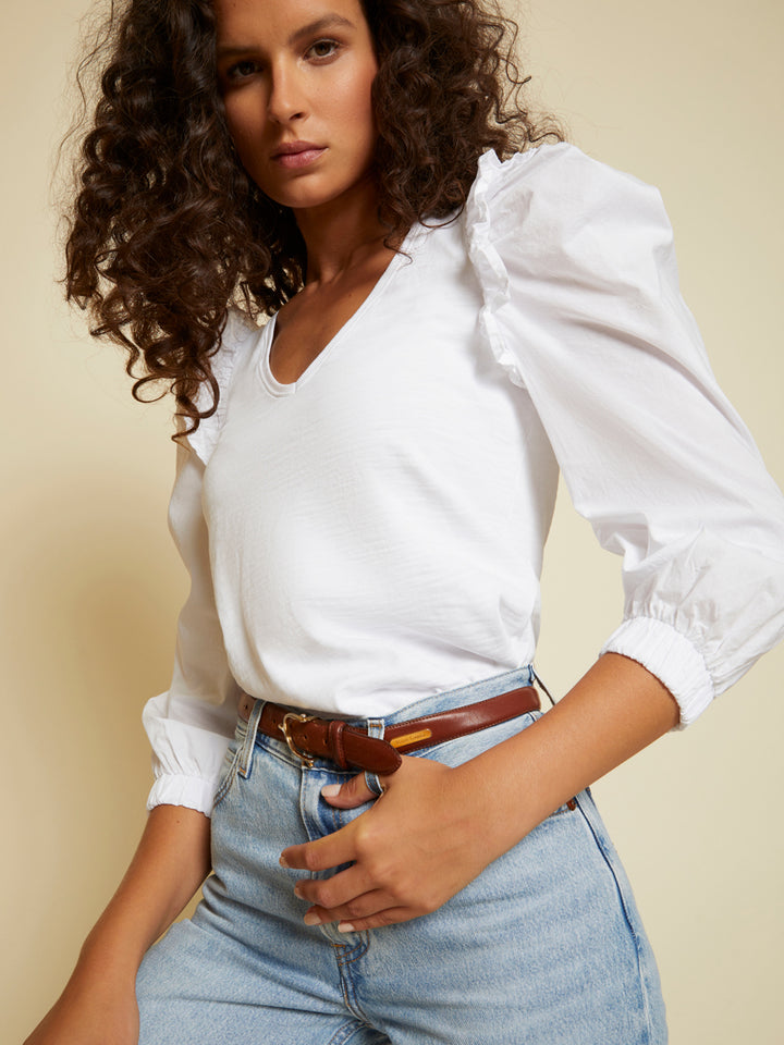 Nation LTD - Remi Prim Combo Tee in Optic White Tops