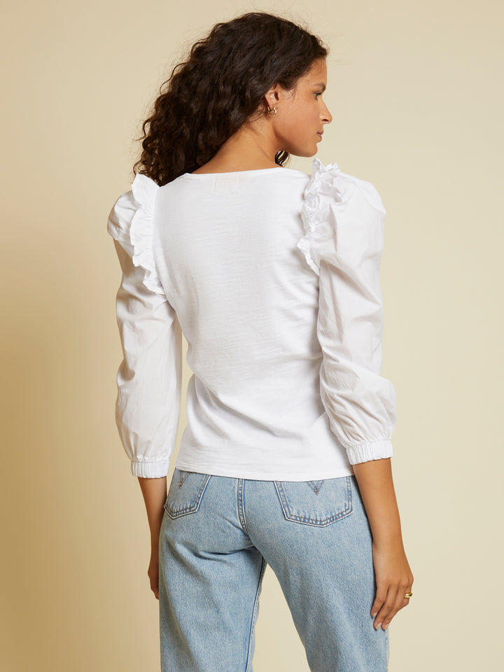 Nation LTD - Remi Prim Combo Tee in Optic White Tops