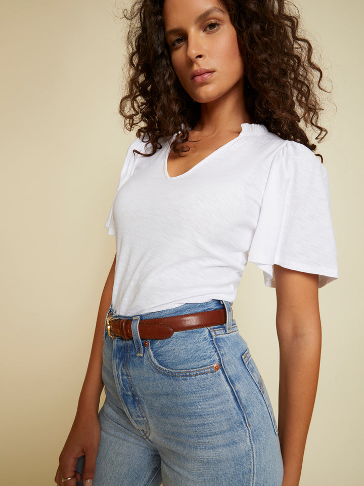 Nation LTD - Tierra Flirty Tee in White Tops