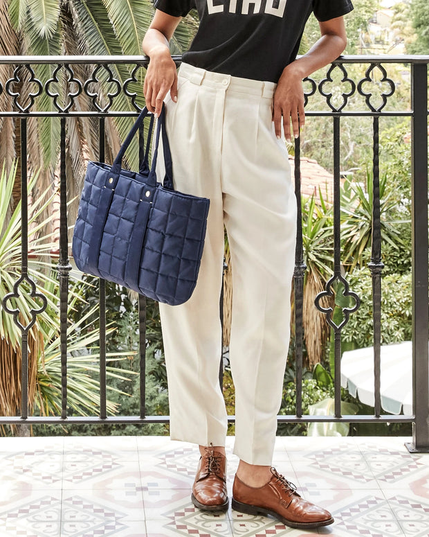 Clare V. - Tropezienne 8 Tote in Navy Quilted Puffer