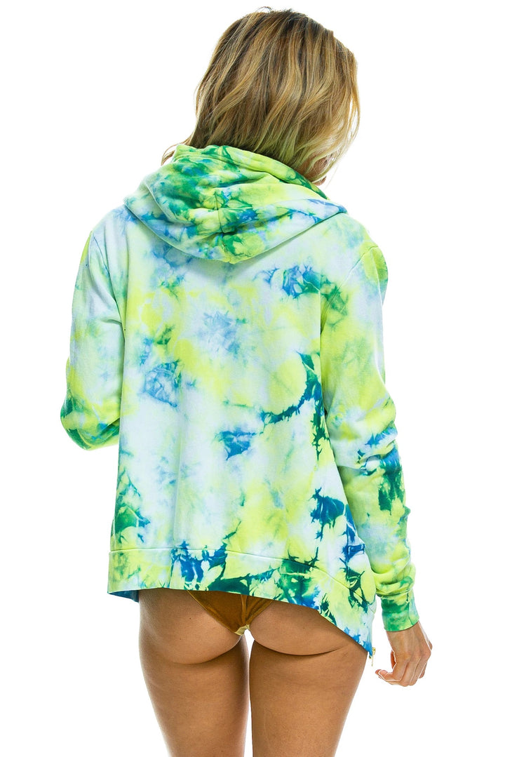 Aviator Nation - Hand-Dyed Zip Hoodie in Tie Dye Neon Yellow