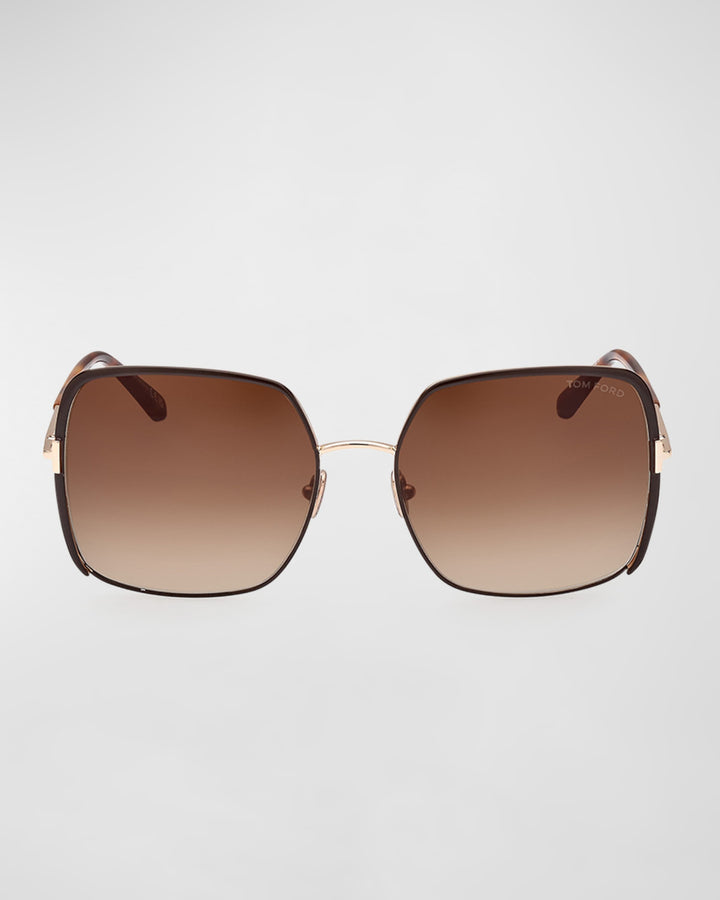 Tom Ford - Raphaela Mixed-Media Butterfly Sunglasses in Shiny Rose Gold