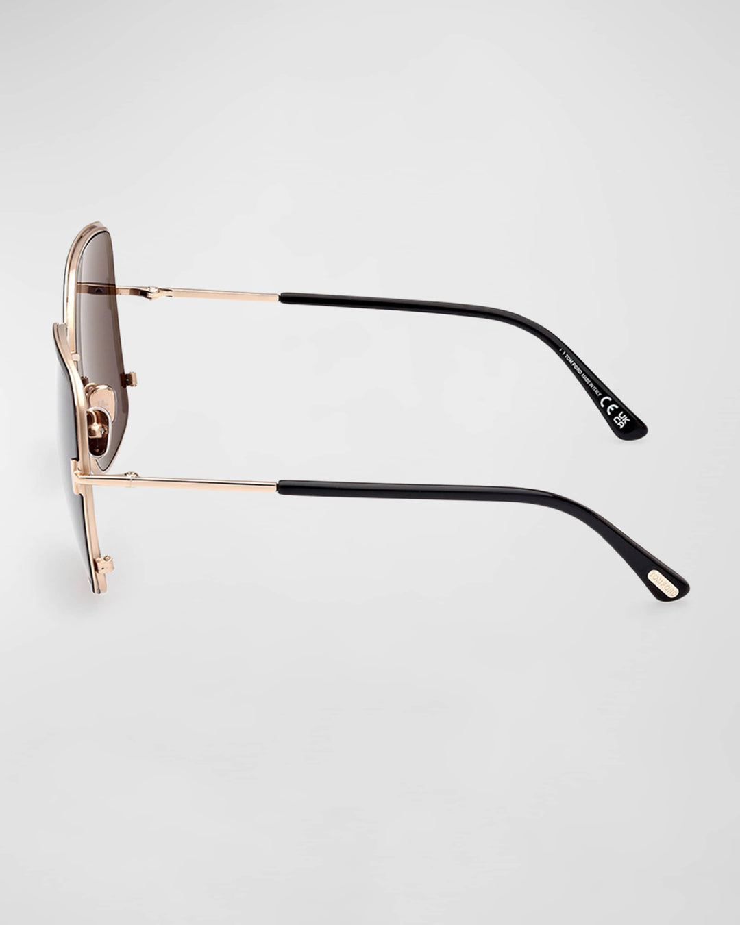 Tom Ford - Raphaela Mixed-Media Butterfly Sunglasses in Black Shiny Rose Gold
