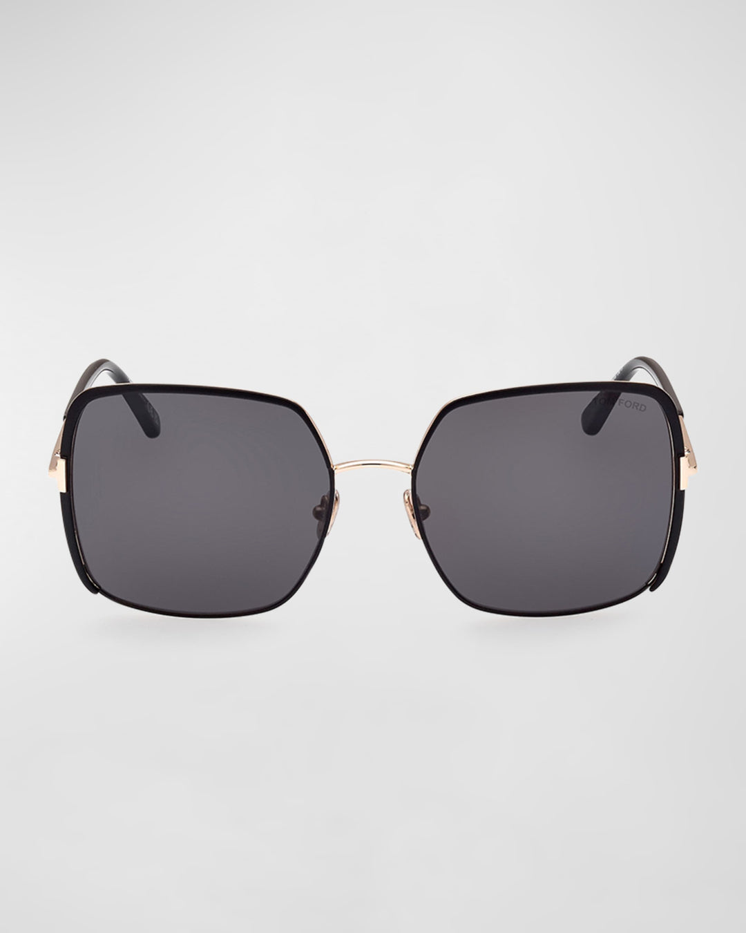 Tom Ford - Raphaela Mixed-Media Butterfly Sunglasses in Black Shiny Rose Gold