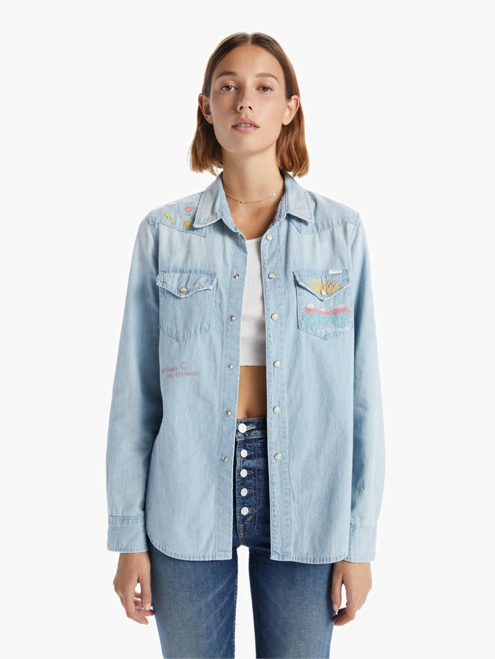 Mother - All My Exes in No Rain, No Flowers Denim Button-Down Top