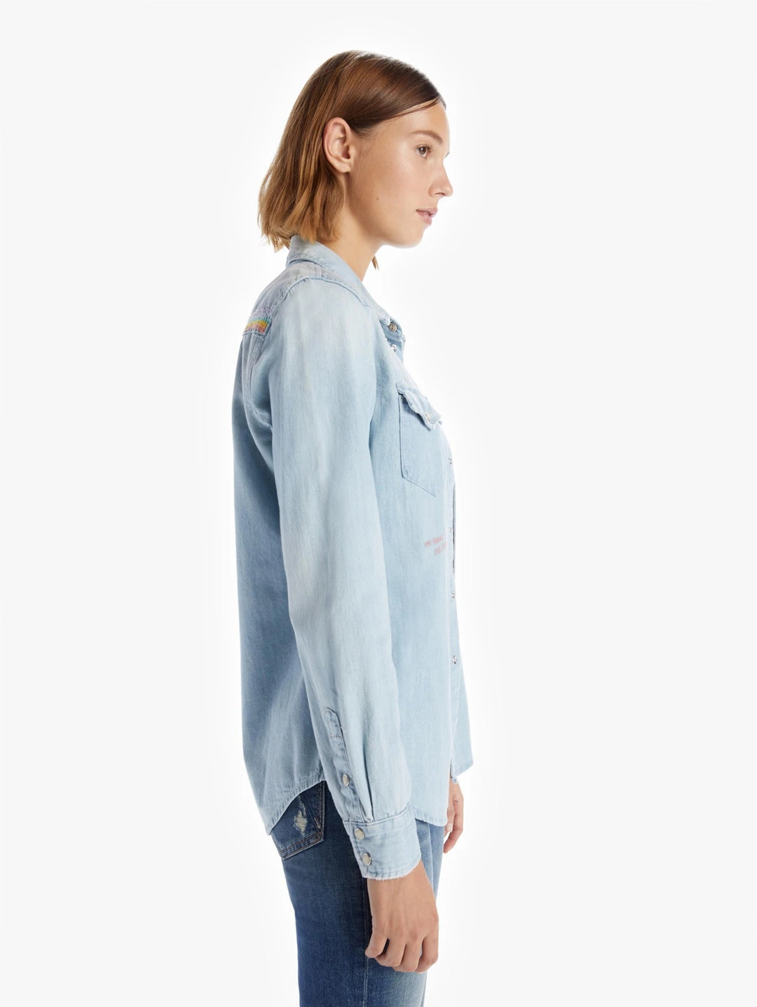 Mother - All My Exes in No Rain, No Flowers Denim Button-Down Top