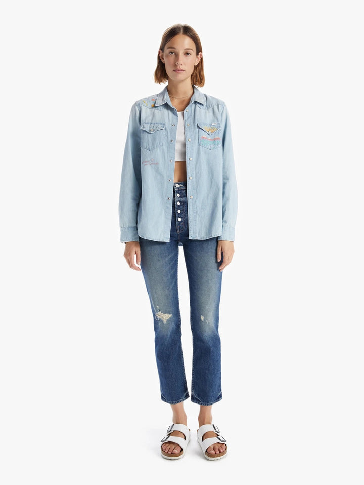 Mother - All My Exes in No Rain, No Flowers Denim Button-Down Top