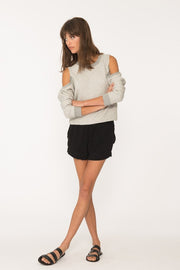 n:Philanthropy - Maia Open Shoulder Sweater Heather Grey