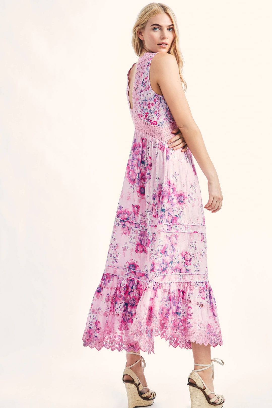 Love Shack Fancy - Oakley Dress in Berry Fizz Fuchsia