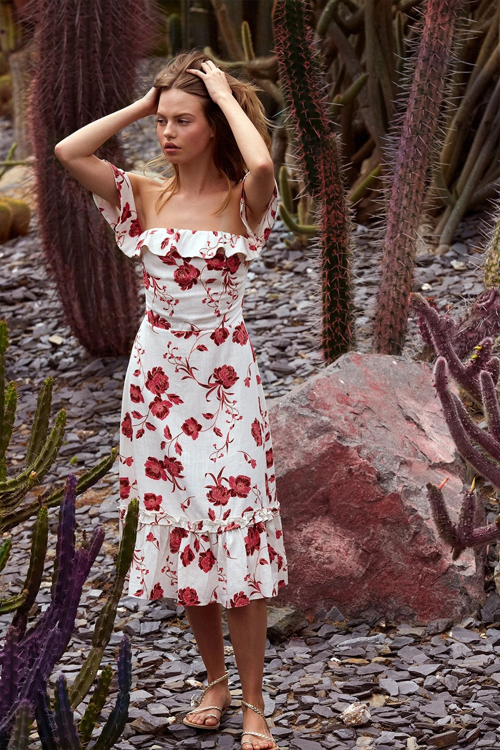 Misa - Oona Dress in Abstract Peony