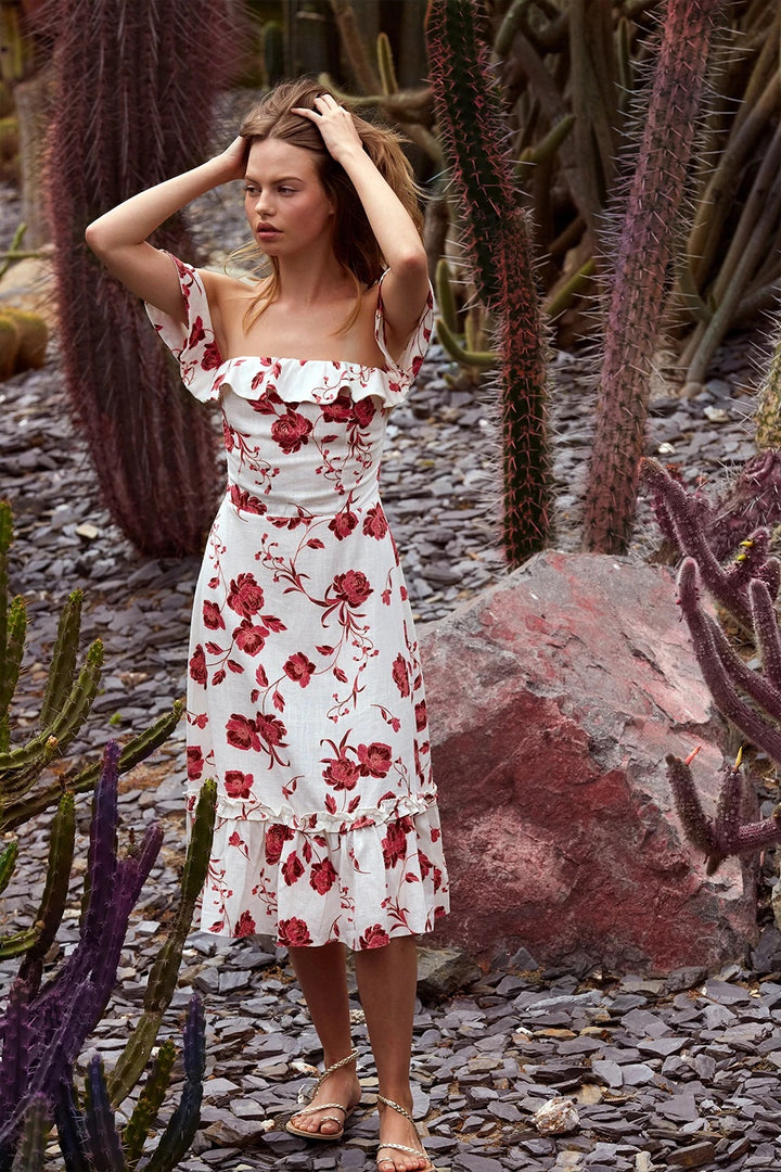 Misa - Oona Dress in Abstract Peony