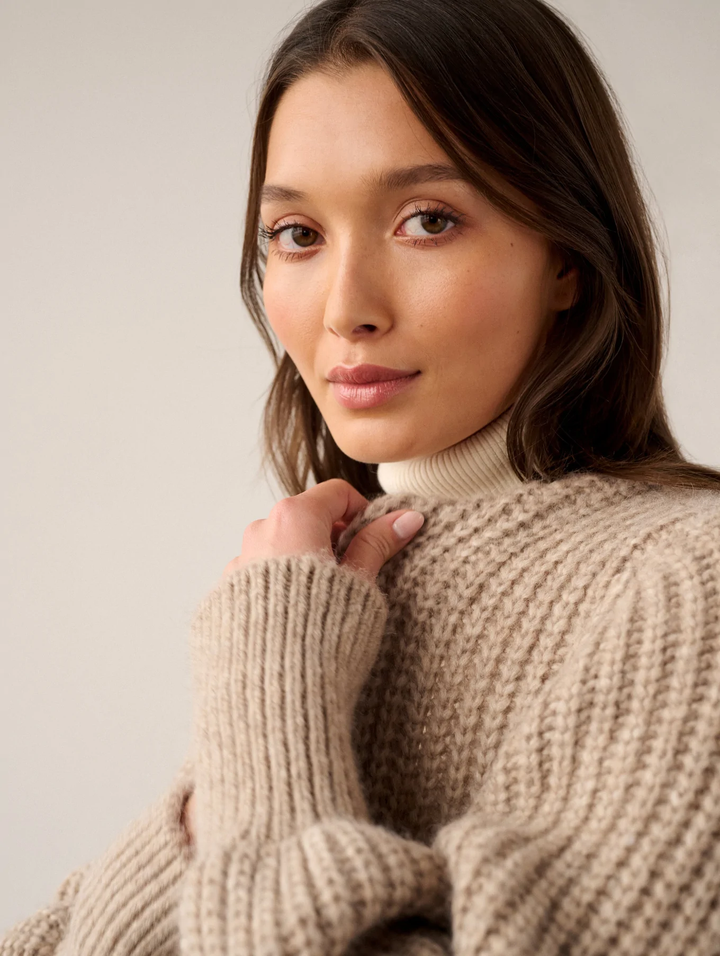 White + Warren - Plush Alpaca Blend Open Jacket in Oat Straw
