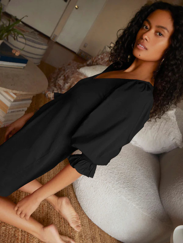 Nation LTD - Oralia Flounce Mini in Jet Black