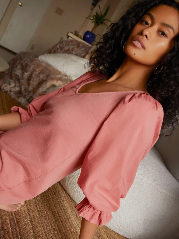 Nation LTD - Oralia Flounce Mini in Pink Cheeks