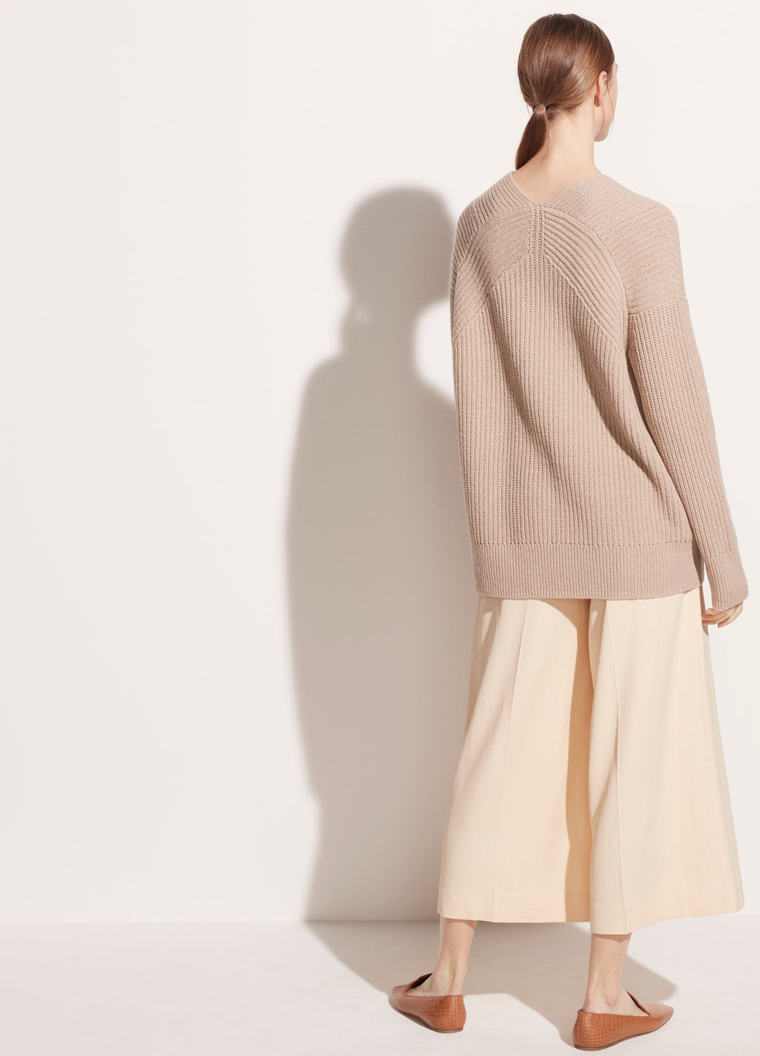 Vince - Overlap V-Neck Tunic in Light Heather Taupe