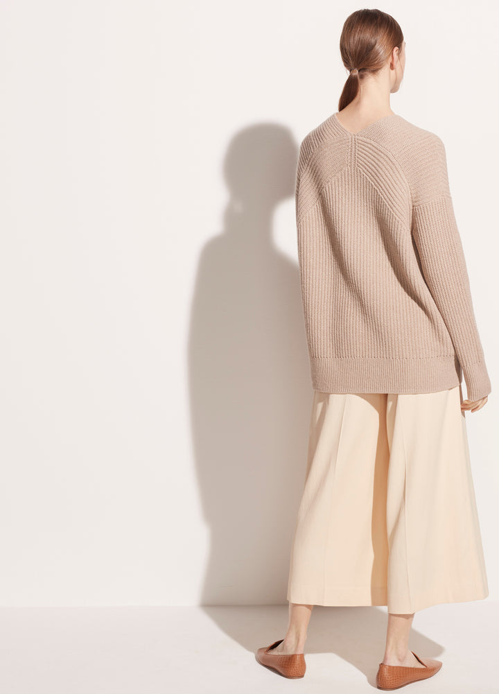 Vince - Overlap V-Neck Tunic in Light Heather Taupe