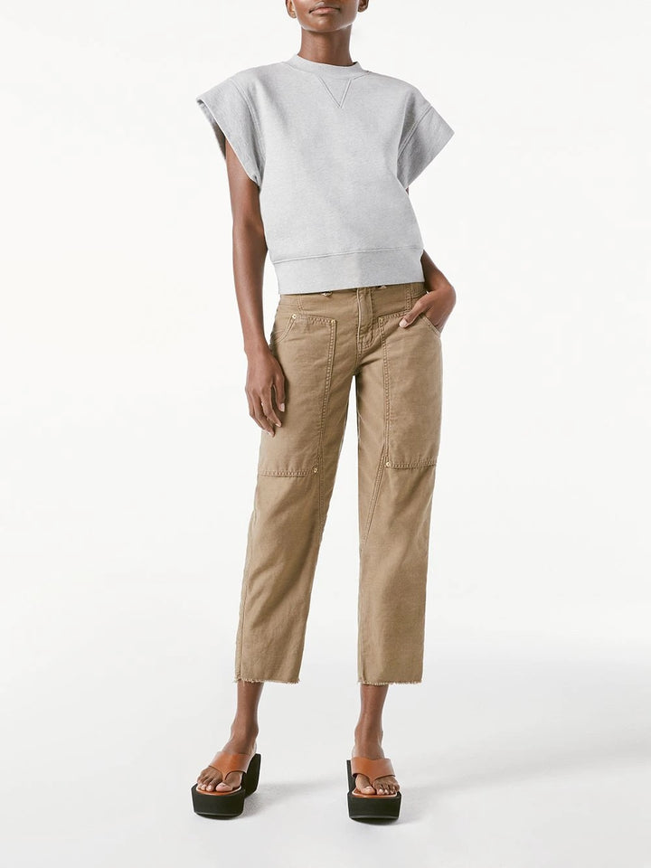 Frame - Oversized Muscle Crew in Gris Heather Clothing - Sweatshirts
