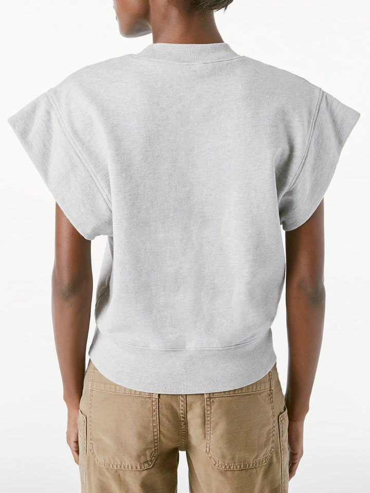 Frame - Oversized Muscle Crew in Gris Heather Clothing - Sweatshirts
