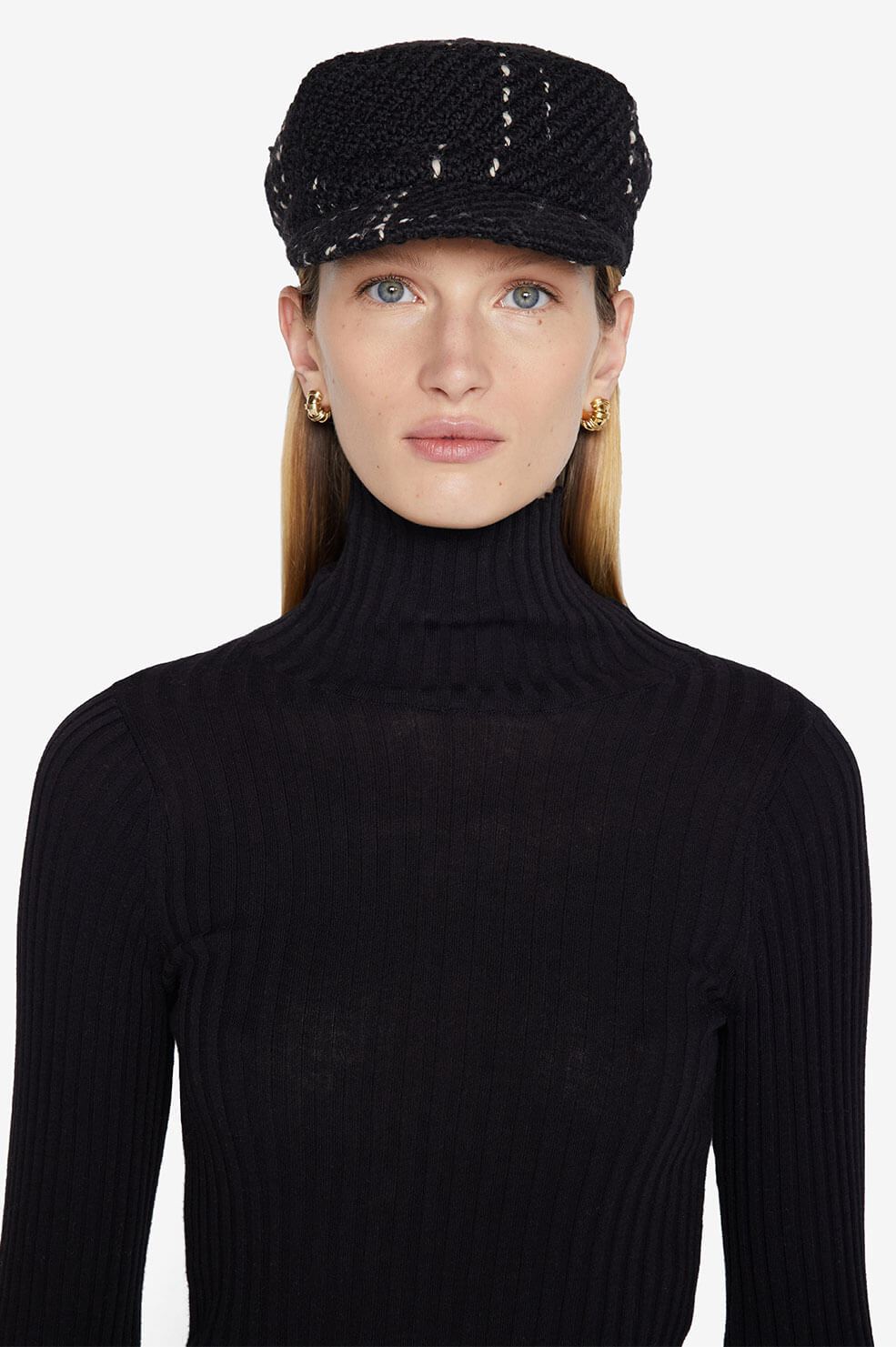 Anine Bing - Paige Hat in Black Plaid