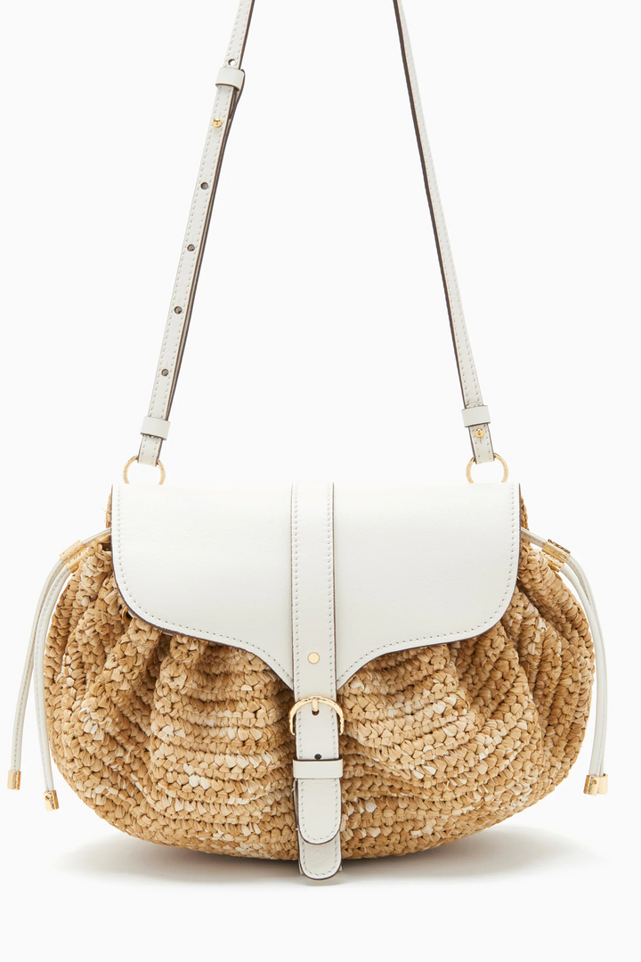 Ulla Johnson - Paloma Ruched Convertible Shoulder Bag in Limestone Melange